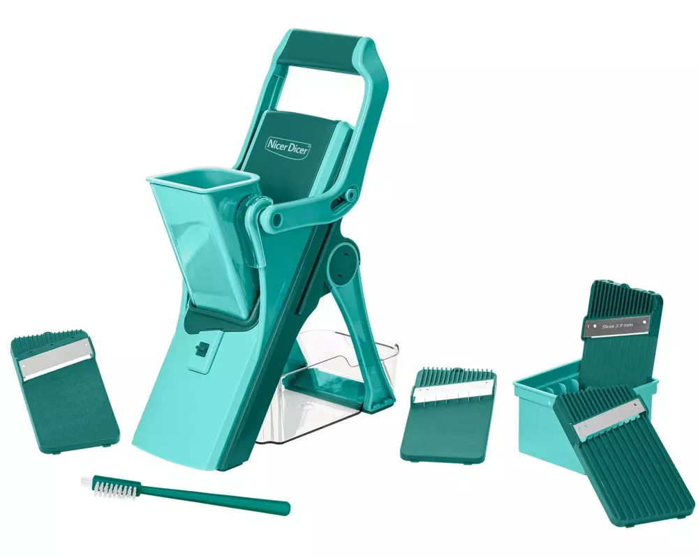 Genius Gemüseschneider Nicer Dicer Mando Set 10-teilig, Türkis