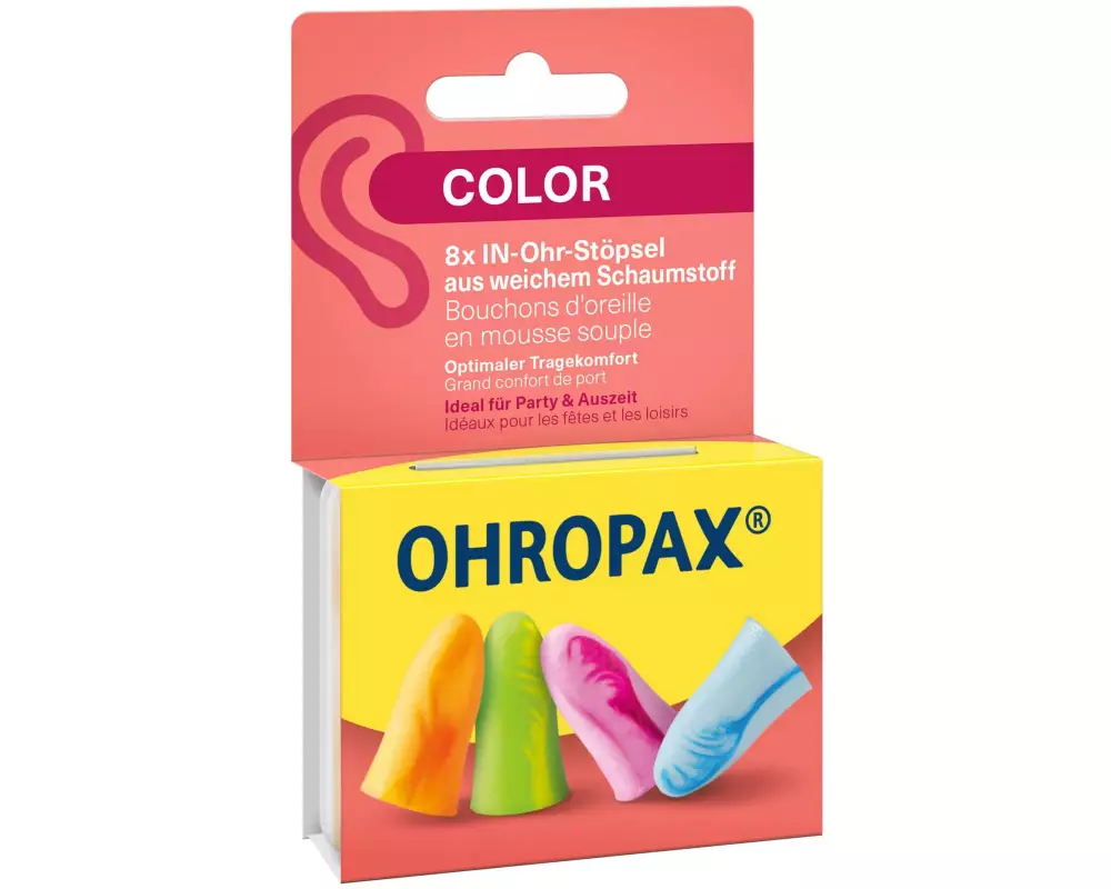 Ohropax Ohrstöpsel Color, Schaumstoff 8 Stück