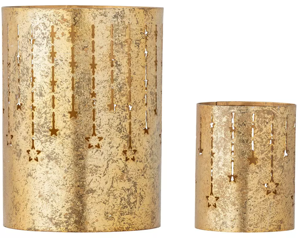 Bloomingville Weihnachtswindlicht Mista 2 Stück, Gold