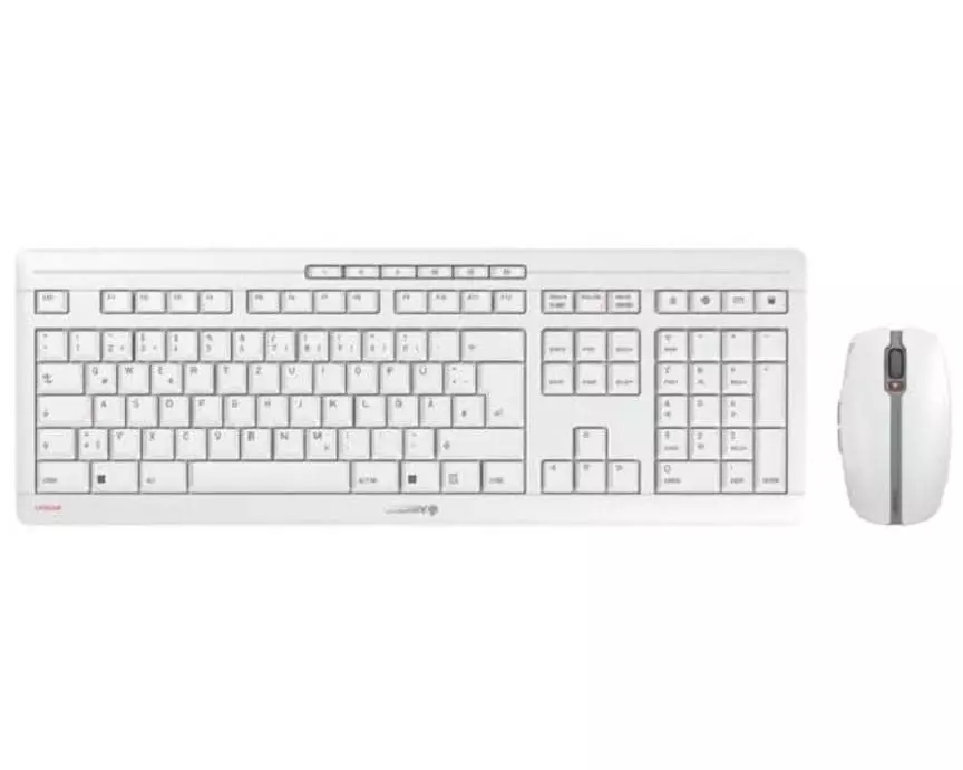 Cherry Tastatur-Maus-Set Desktop Recharge Weiss