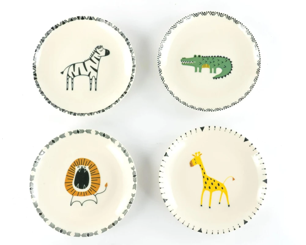 creaTable Safari Steinzeug Rund Flach Mehrfarbig 21 cm