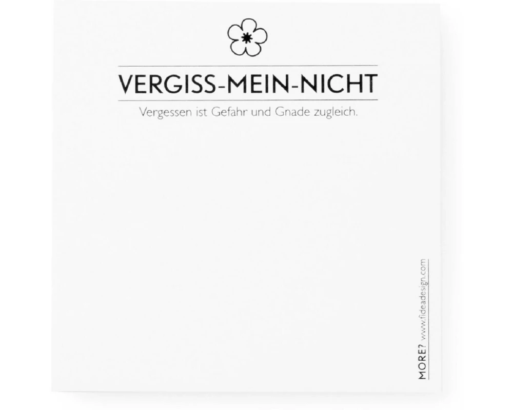 Fidea Design Notizzettel Vergiss-mein-nicht Weiss, 100 Blatt