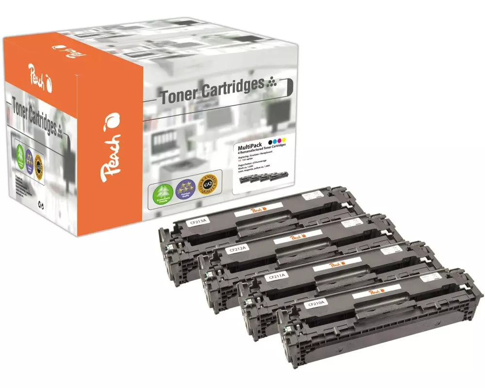 Peach Tonerset HP Nr. 131 Series (CF21A) BK, C, M, Y