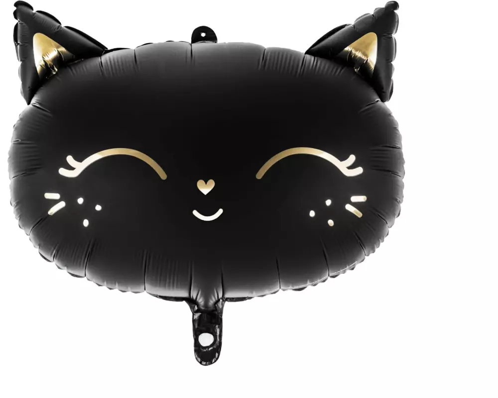 Partydeco Folienballon Cat Gold/Schwarz