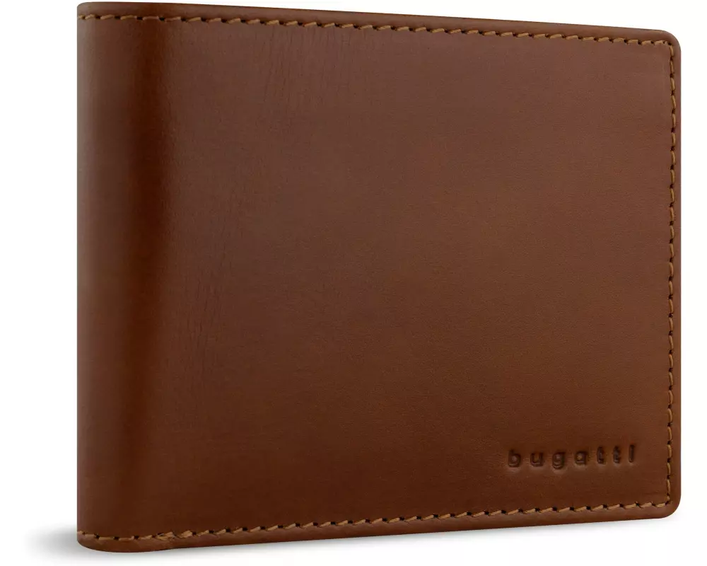 Bugatti Portemonnaie Remo mit Klappe - Scheintasche Cognac