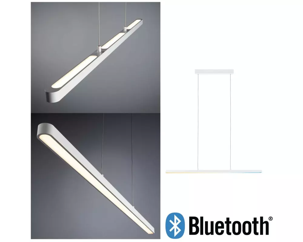 Paulmann Pendelleuchte Lento, 43 W, 2700 - 6500 K, BT, Weiss