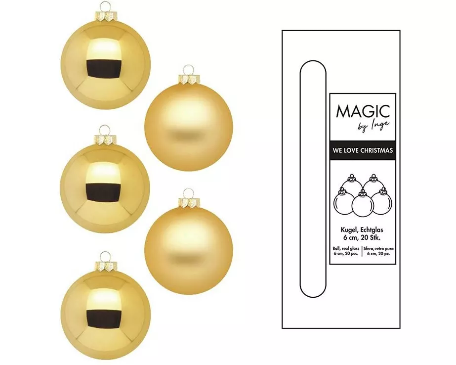 INGES CHRISTMAS DECOR Weihnachtskugel Inkagold Ø 6 cm 20 Stück