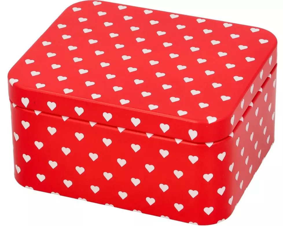 RBV Birkmann Gebäckdose Valentin mit Herzen Rot/Weiss 12 cm