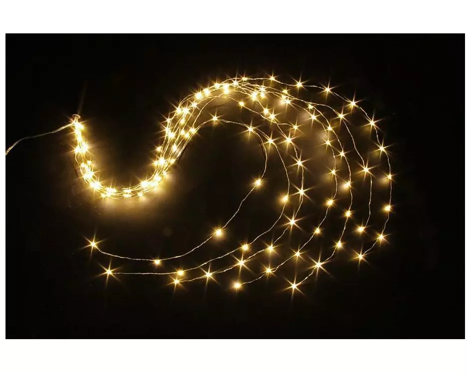 Dameco LED Lichterkette Angel Hair 1 m 125 LED, Silber