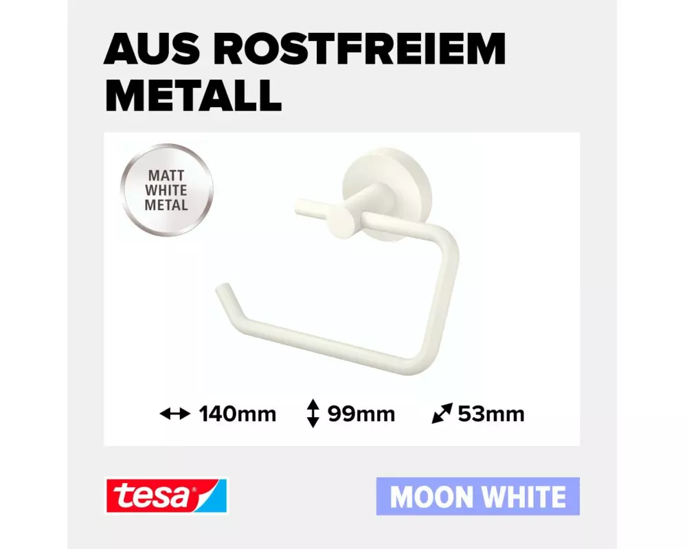 tesa Toilettenpapierhalter Moon Weiss