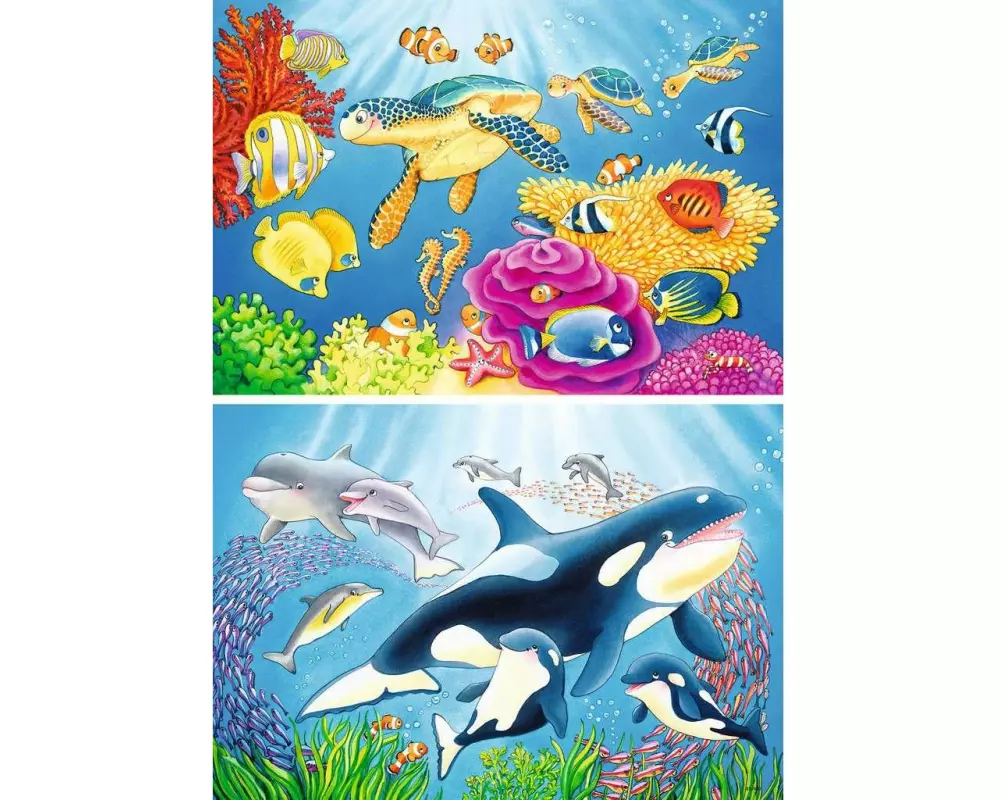 Ravensburger Puzzle Kunterbunte Unterwasserwelt 2 x 24 Teile