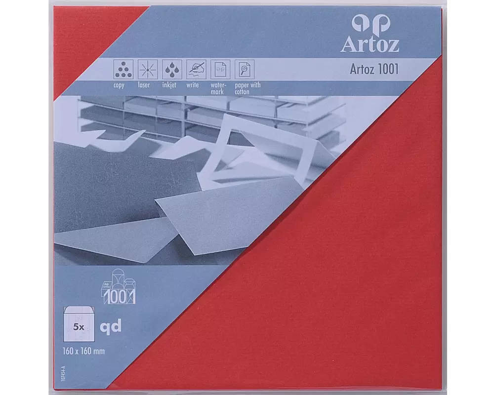 Artoz Couvert 1001, 16 x 16 cm, 5 Stück, Rot