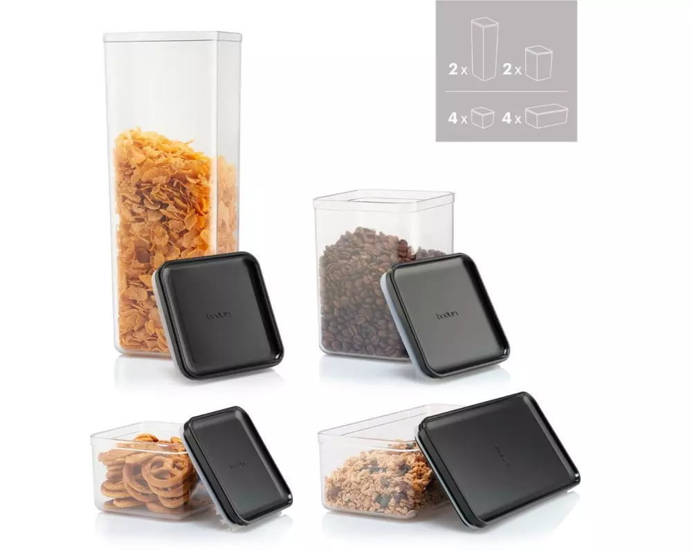 Bodum Vorratsdose 12er Set Canteen Schwarz