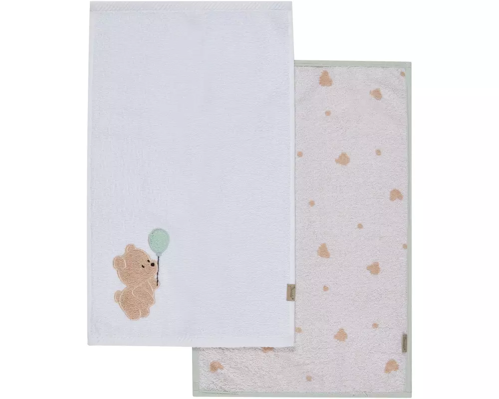 Sterntaler Kinderhandtuch Bär Bo 2 Stück, Weiss