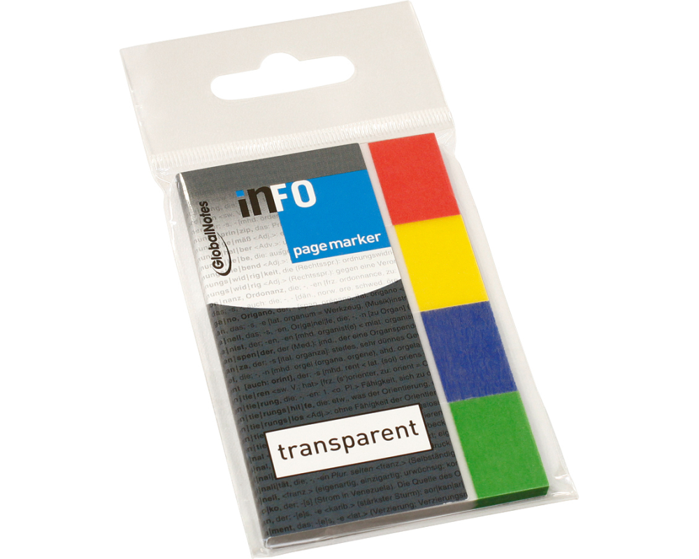 INFO Page Marker im Umschlag 5670-00 transp. 20x50mm, 4x40 Blatt