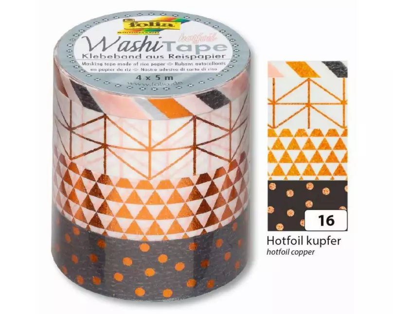 Folia Washi Tape Hotfoil Kupfer/Mehrfarbig