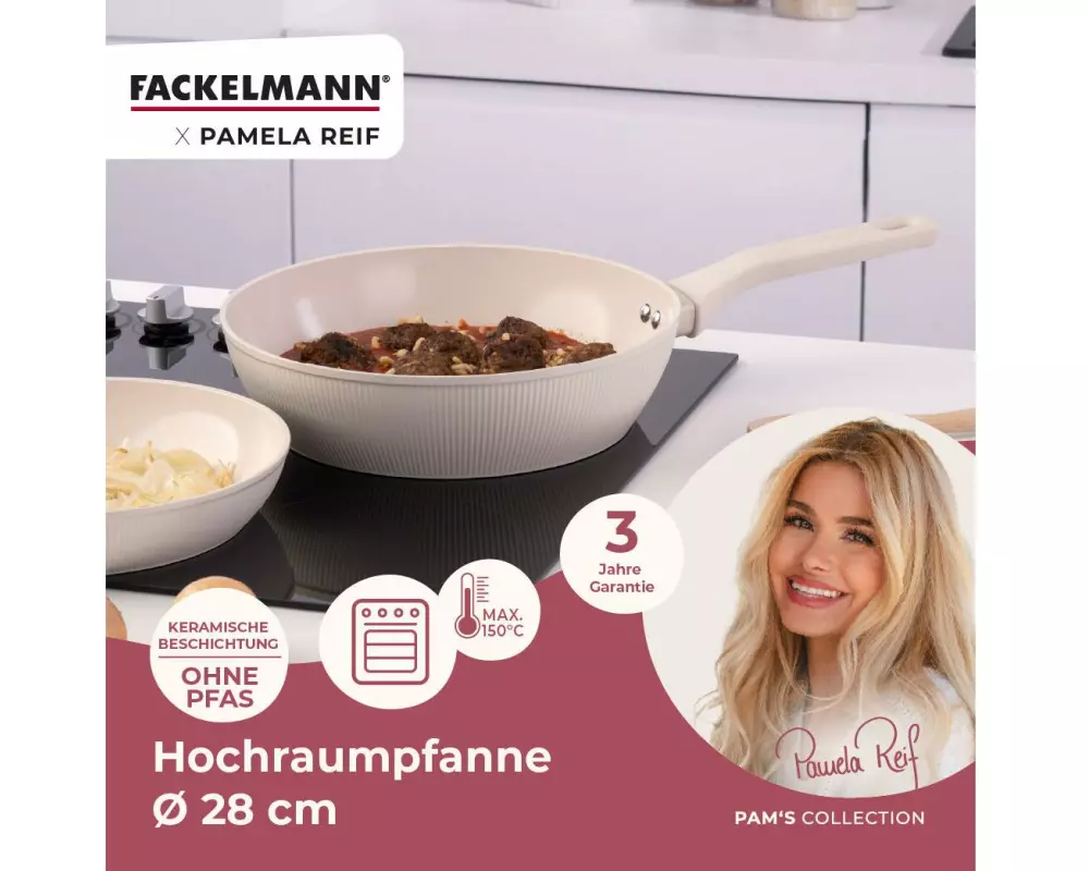 Fackelmann Bratpfanne Shell 28 cm, Beige