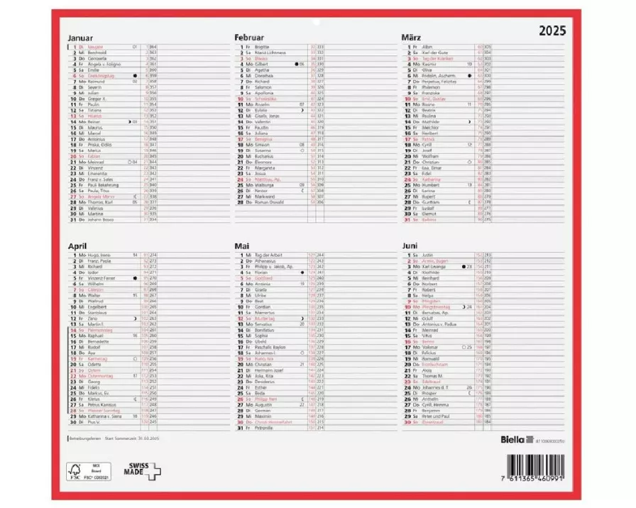 Biella Tafelkalender 32 x 29.7 cm 2025
