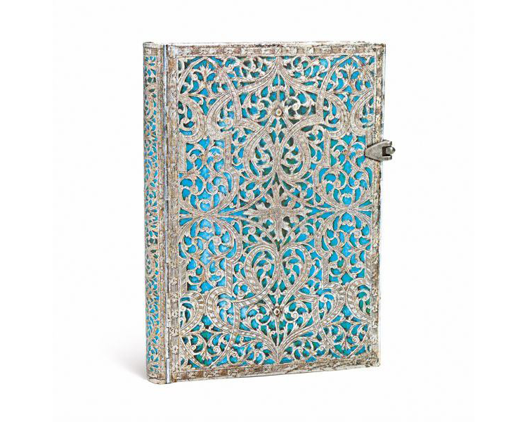 PAPERBLANKS Notizbuch Maya Blau 130x180mm PB25627 liniert 240 Seiten