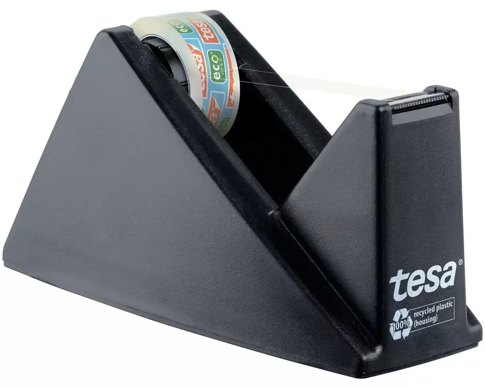 tesa Easy Cut Economy Tischabroller 15 mm x 10 m, Schwarz