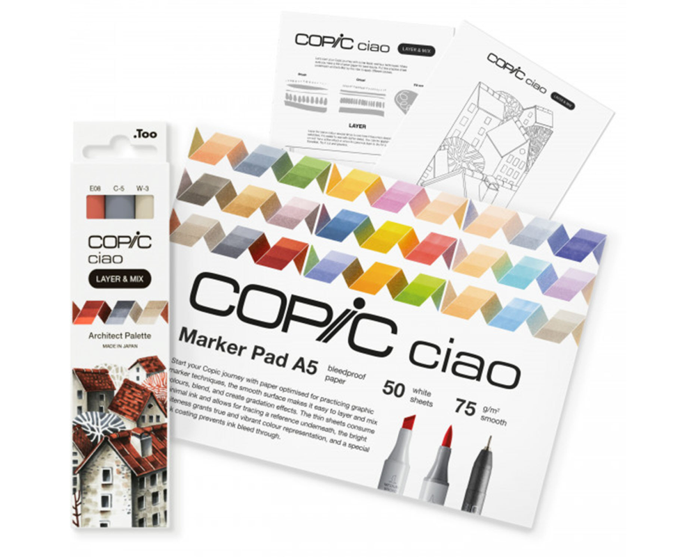 COPIC Marker Ciao Layer & Mix 220750204 Starter Set, Architect
