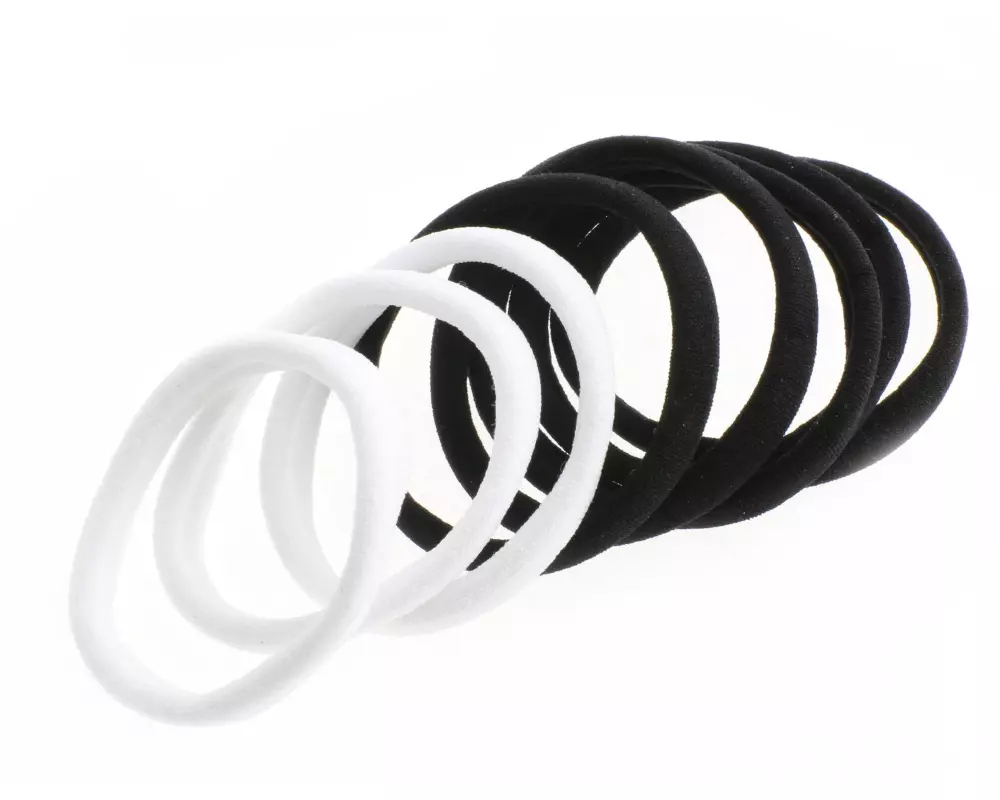 DailyGo Haargummi 5 cm, 8 Stück, schwarz und weiss