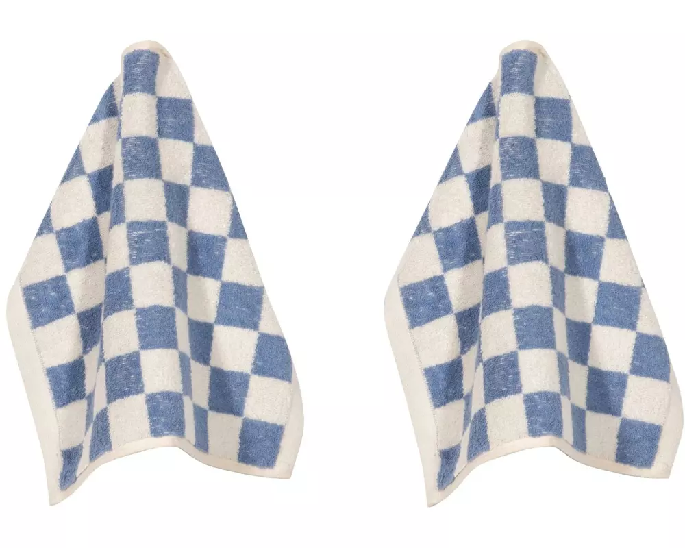 pad Waschlappen Chess 2er Set, 30 x 30 cm, Blau
