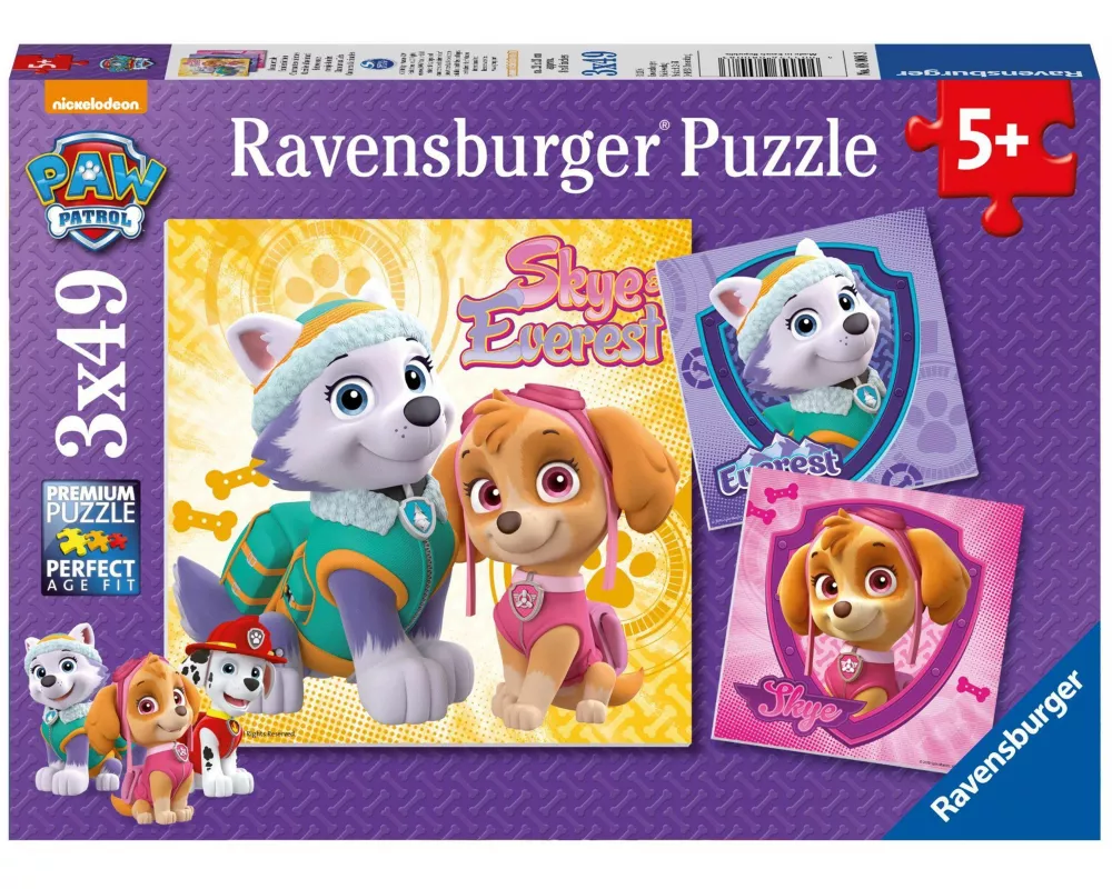 Kinderpuzzle 3x49 Teile - Paw Patrol - Bezaubernde Hundemädchen