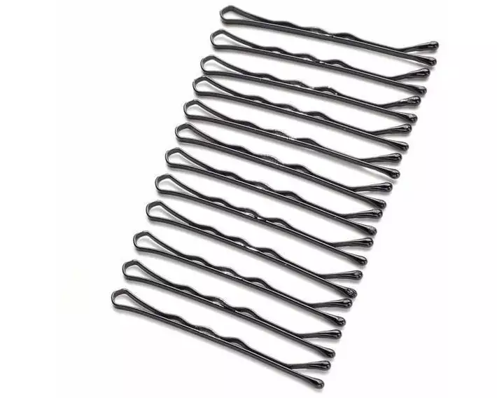 DailyGo Haarspange Bobbypin 4 cm 12 Stück, gewellt, Schwarz