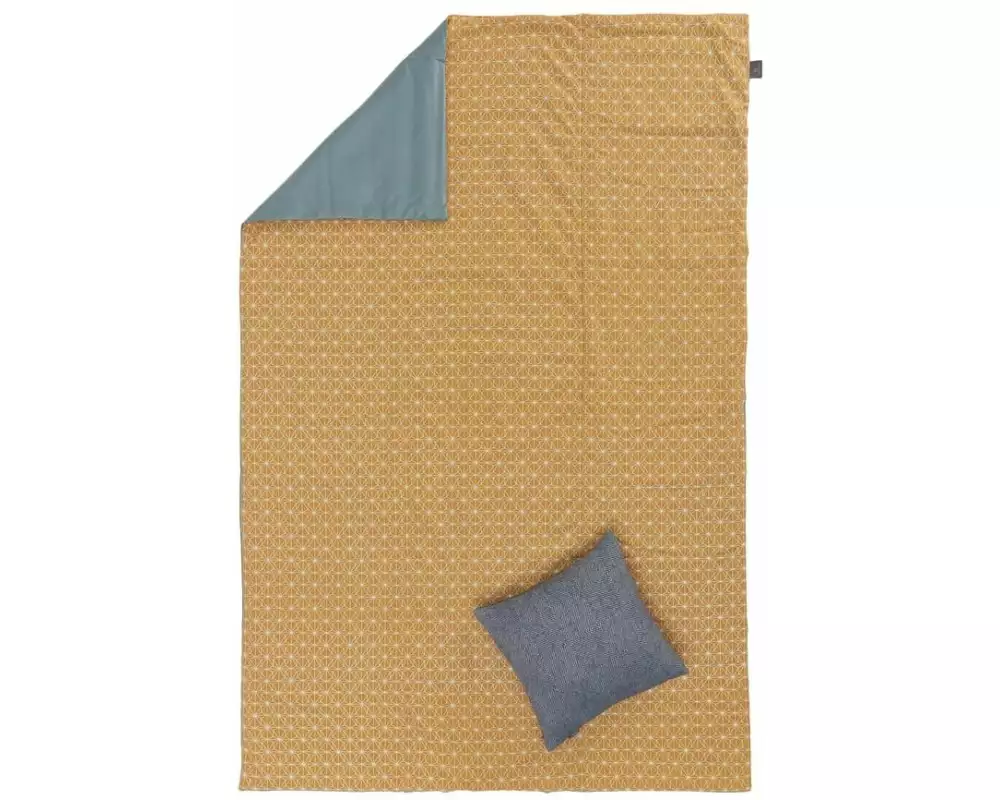 Urbanara Picknickdecke Ankisa 130 x 190 cm - Grüngrau / Weiss