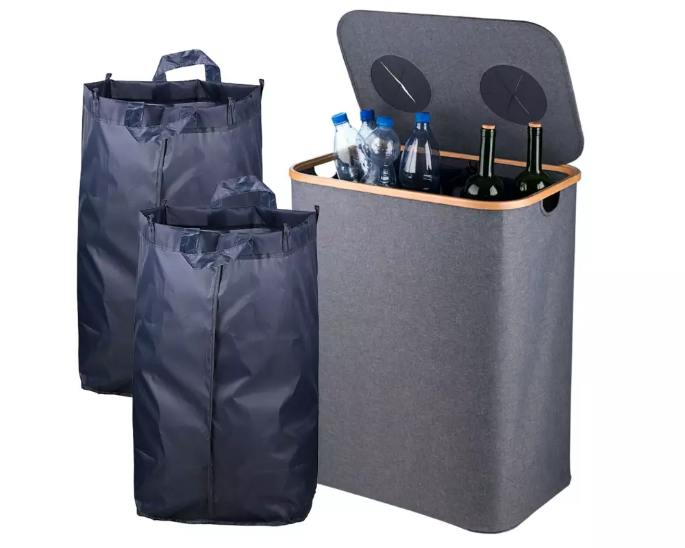 relaxdays Recyclingbehälter 170 L Grau