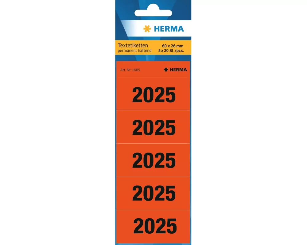 HERMA Text-Etiketten 100 Stück, Rot, 60 x 26 mm