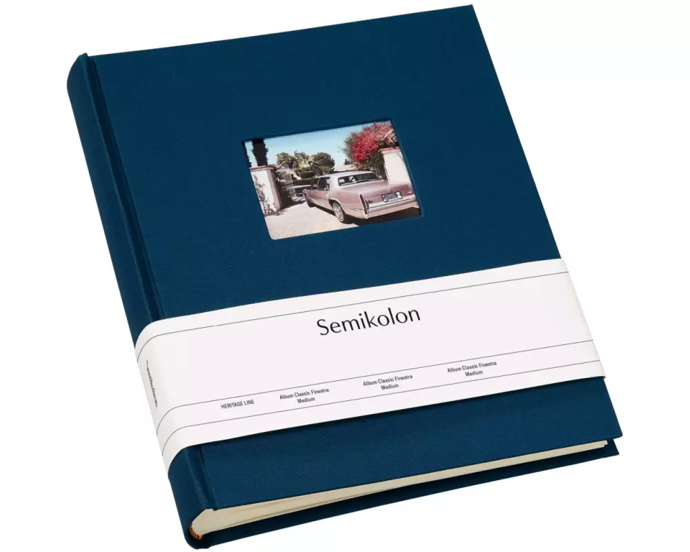 Semikolon Fotoalbum Finestra Medium Marineblau, 80 cremeweisse Seiten