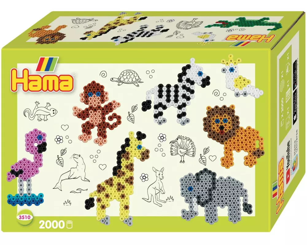 Hama Bügelperlen-Set Zootiere Midi 2000 Stk. Mehrfarbig