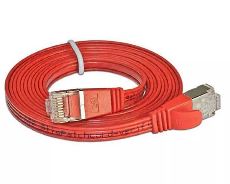 SLIM Slimpatchkabel RJ-45 - RJ-45, Cat 6, STP, 20 m, Rot