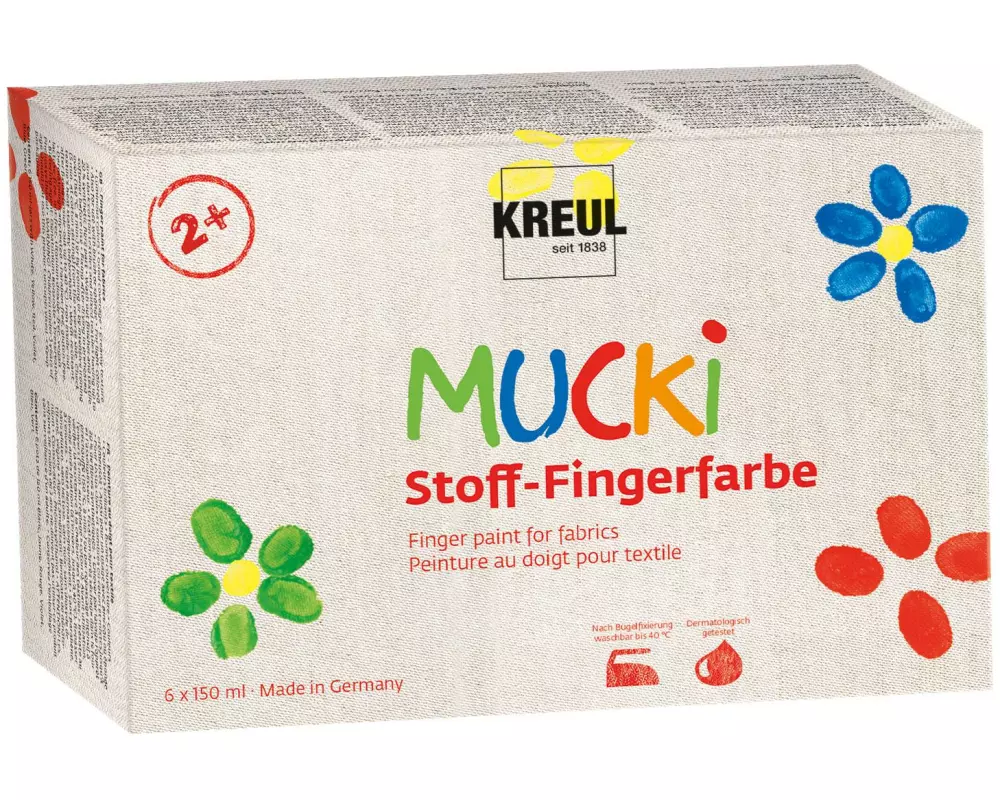 Kreul Fingerfarbe Kreul Mucki 150 ml, 6 Stück