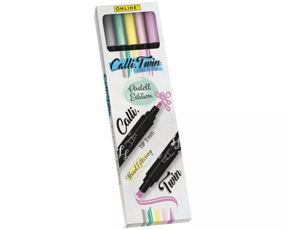 Online Brushpen Callibrush Twin Handlettering Pastell, 5 Stück