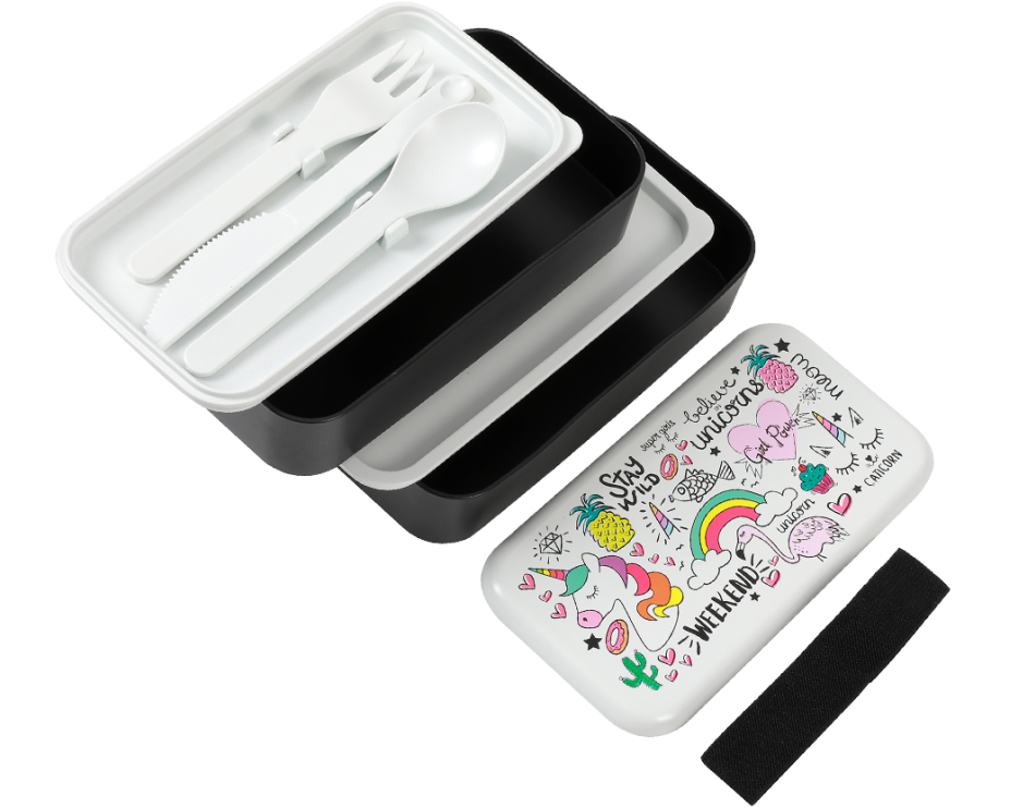 I-DRINK Lunchbox Unicorn ID7007 mit Trennwand und Besteck