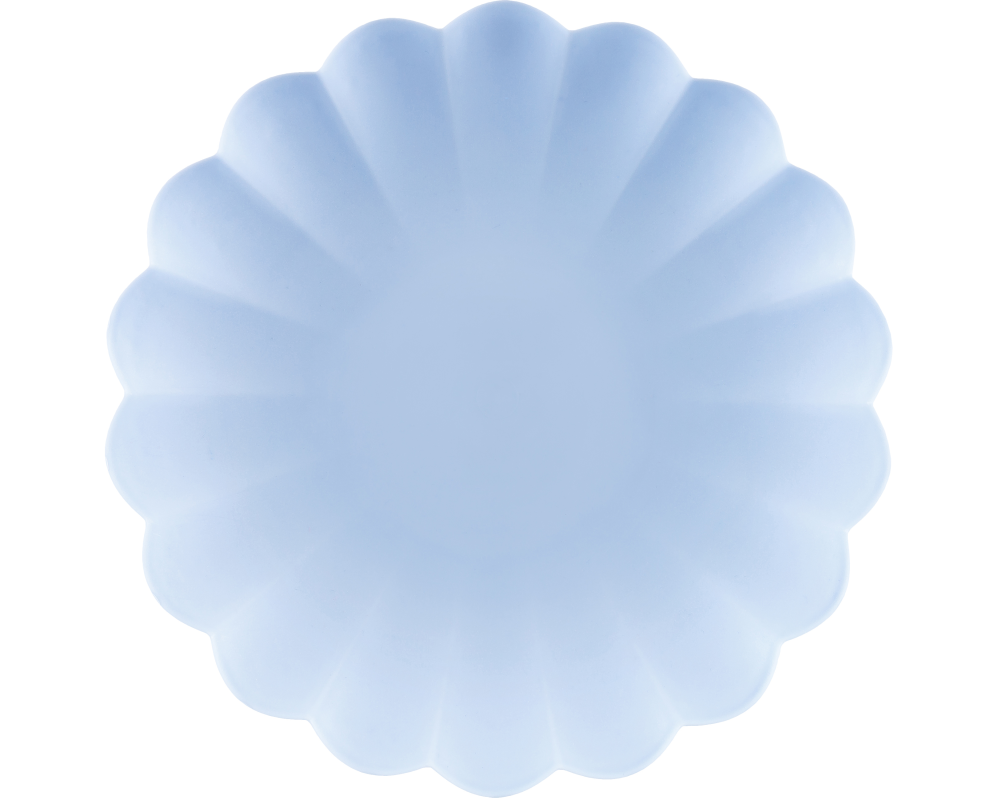 PARTYDECO Teller Rüsche 22cm TPL1-011 hellblau 4 Stück