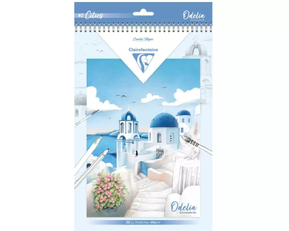 Clairefontaine Malblock Städte A4, 20 Blatt, 6 Motive