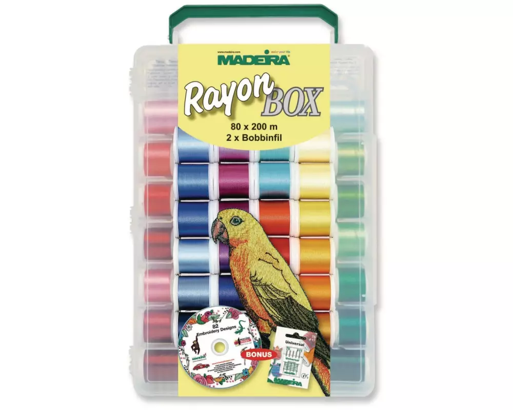 Madeira Stickgarn Rayon 40 Koffer Mehrfarbig