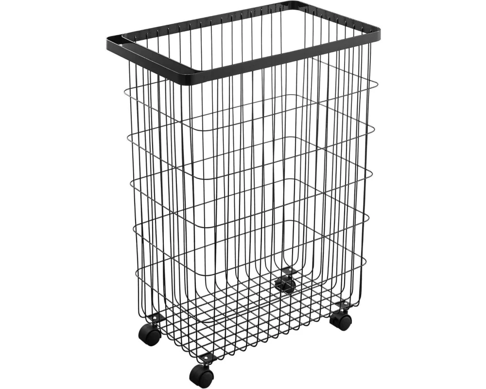 Yamazaki Wäschekorb Tower 50 l, Schwarz