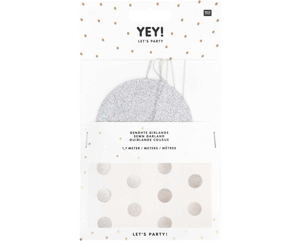 RICO DESIGN Girlande 1.7m 99001.84.82 Silber glitzer