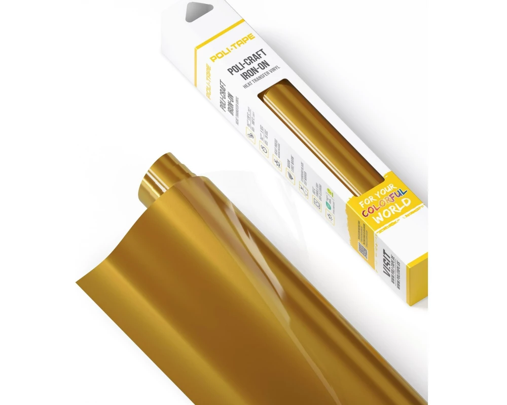 Poli-Tape Aufbügelfolie Poli-Flex turbo, 30.5 x 122 cm, Bright Gold
