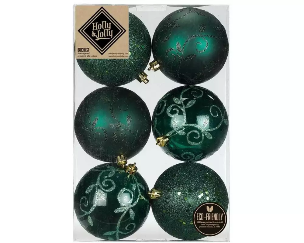 Holly & Jolly Green Noble 8 cm, 6 Stück