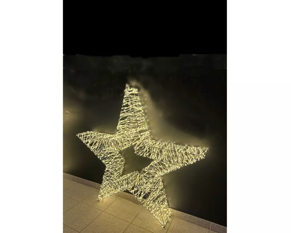 Dameco LED-Figur Stern, 1500 LEDs, 11 x 90 cm, Silber