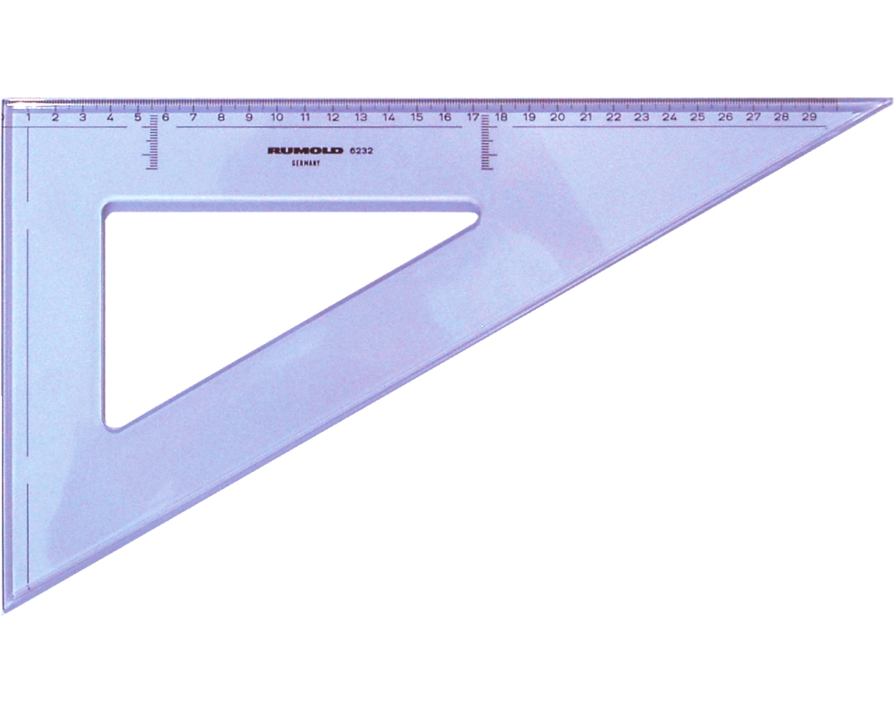 RUMOLD Zeichendreieck 29cm 6232 60° farbig/transp.