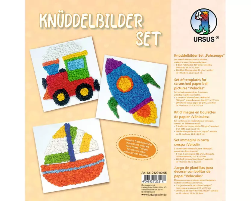 URSUS Bastelset Knüddelbilder Fahrzeuge