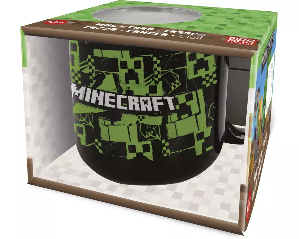 Stor Universaltasse Minecraft 414 ml, 1 Stück, Schwarz/Grün