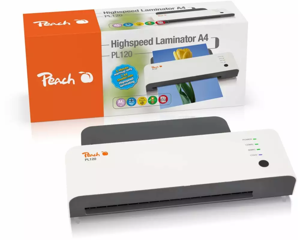 Peach Bürogeräte Laminiergerät PL120 A4 2 x 125 Mikron